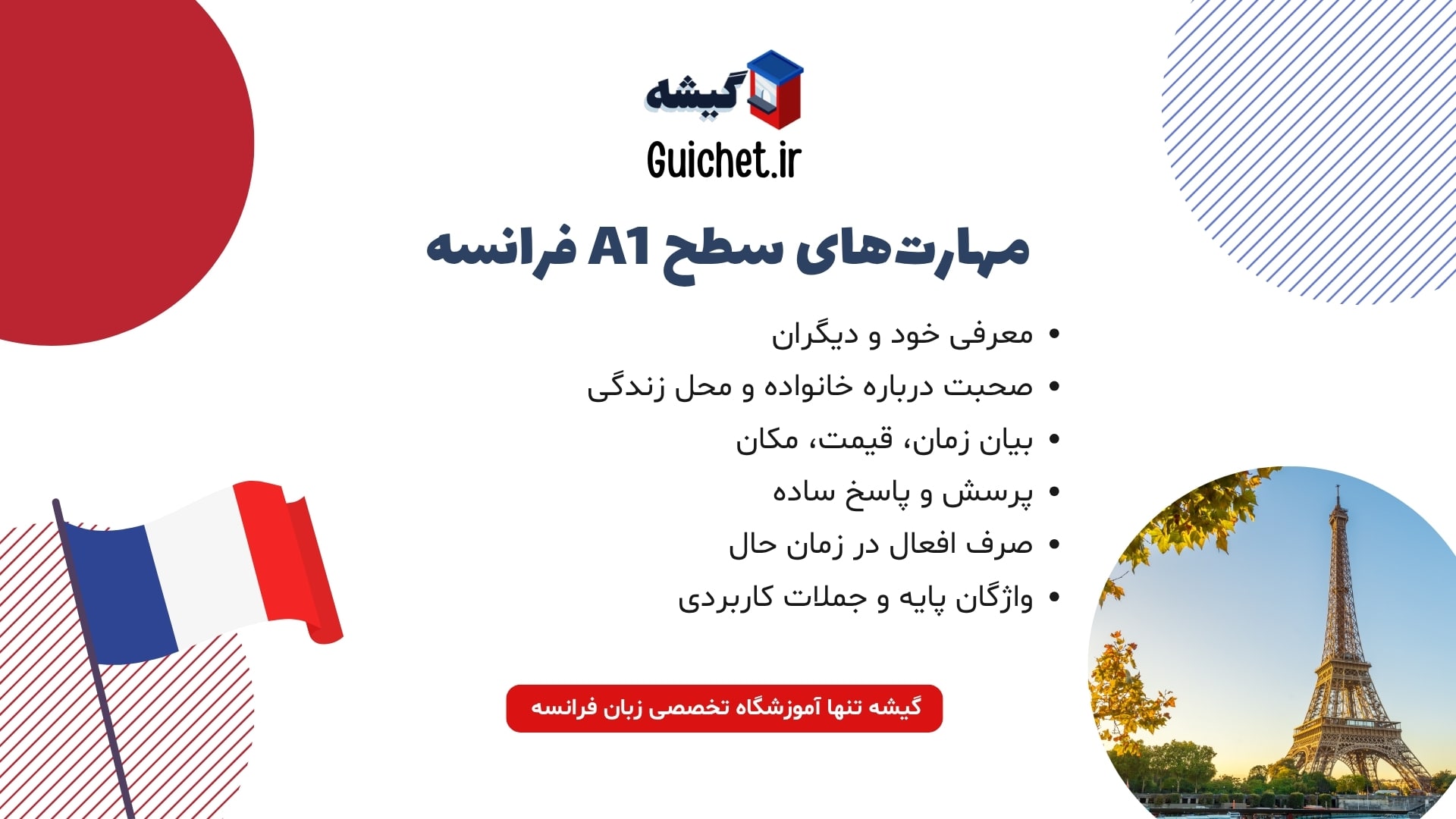 مهارت‌های زبان‌آموز سطح A1 زبان فرانسه