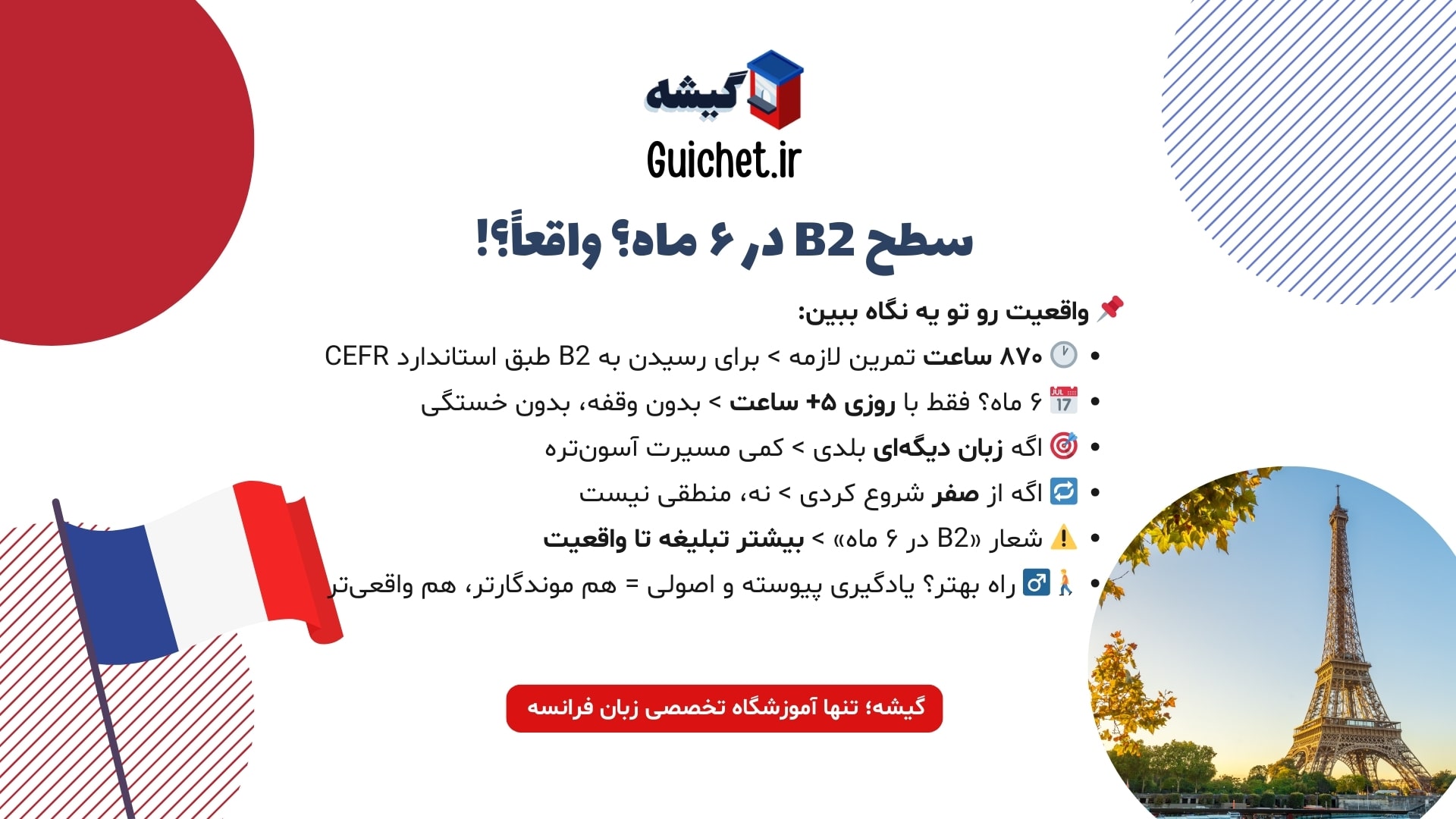آیا رسیدن به سطح B2 زبان فرانسه در ۶ ماه ممکن است؟